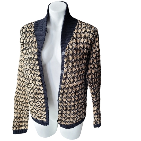 Talbots Hand Knit Sweater Cardigan Blazer Medium - Picture 1 of 7